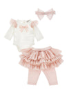 MONNALISA completo neonata panna e rosa da bambino