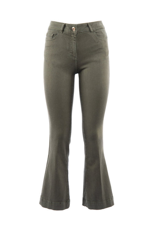 NENETTE pantaloni donna verde militare da donna