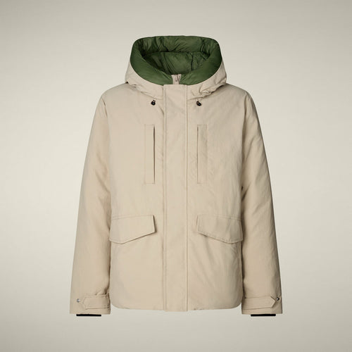 SAVE THE DUCK parka uomo beige da uomo