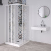 Box doccia angolare Acril in Acrilico con profili in PVC apertura centrale riducibile Made in Italy