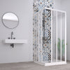 Box doccia 3 Lati Acril in Acrilico con profili in PVC apertura centrale riducibile Made in Italy