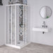 Box doccia angolare Acril in Acrilico con profili in PVC apertura centrale riducibile Made in Italy
