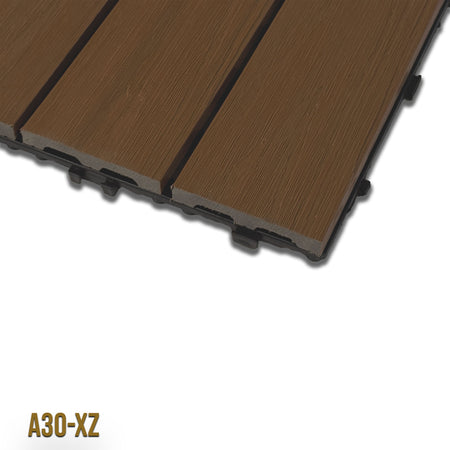 1mq (11 pezzi) di Pavimento Quadrotte in decking WPC da esterno 30X30cm (sp.2cm) inclusa struttura CLICK
