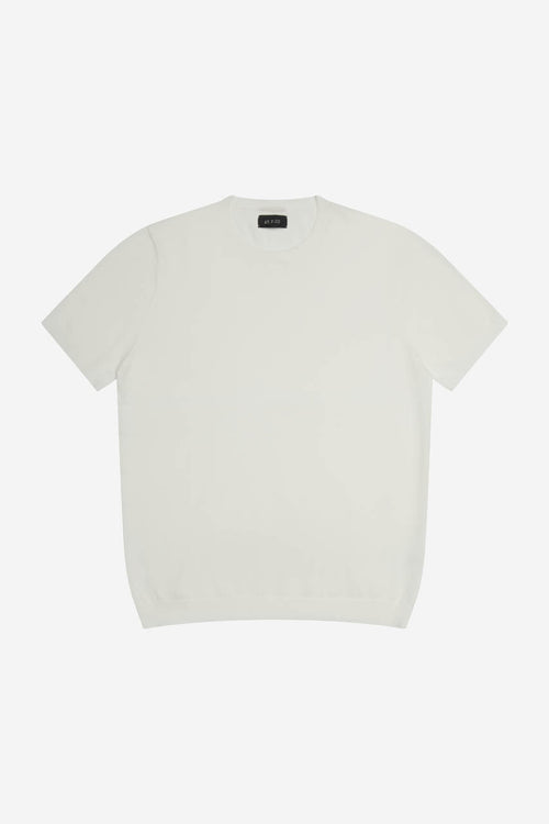 AT.P.CO Maglia Uomo Girocollo in Cotone Crêpe Bianco Regular Fit