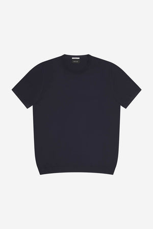 AT.P.CO Maglia Uomo Girocollo in Cotone Crêpe Blu Navy Regular Fit