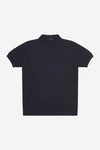 Polo uomo AT.P.CO in maglia di cotone crêpe nera manica corta collo senza bottoni