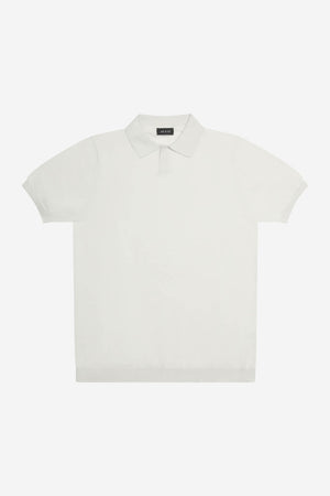 Polo uomo AT.P.CO in maglia di cotone crêpe grigio freddo manica corta collo senza bottoni