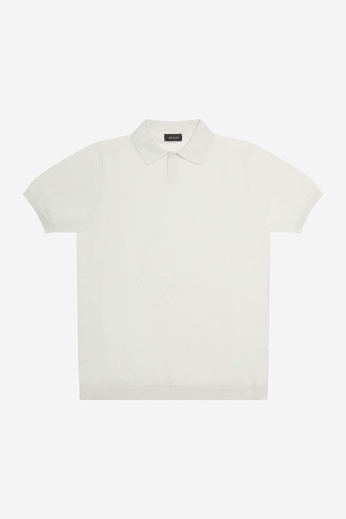 Polo uomo AT.P.CO in maglia di cotone crêpe grigio freddo manica corta collo senza bottoni