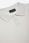 Polo uomo AT.P.CO in maglia di cotone crêpe grigio freddo manica corta collo senza bottoni
