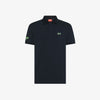 Polo uomo Sun68 blu navy in piquet di cotone con sottocollo a contrasto