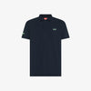 Polo uomo Sun68 blu navy in jersey di cotone con logo fluo