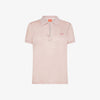Polo donna Sun68 rosa porcellana in jersey di lino con scollo a V