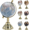 Mappamondo con base in metallo lucido per decorazione interno h 15 cm