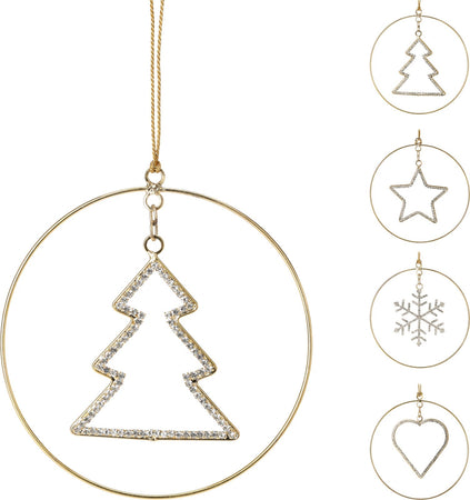 Pendente per albero di Natale gioiello in vetro per decorazioni natalizie Ø 12 cm