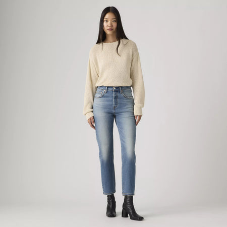 Levi's 501 Crop Lightweight jeans donna Roaming On Two denim chiaro vita alta straight jeans donna