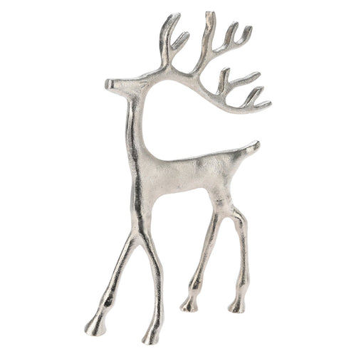 Renna di natale decorativa in alluminio per decorazioni natalizie 20 x 31 cm