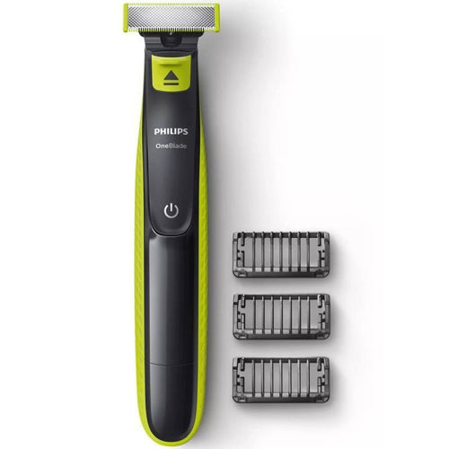Regolabarba - PHILIPS - Oneblade QP2724/10 - 3 accessori (1 / 3 / 5 mm) inclusi - senza fili ricaricabile - Verde / Nero