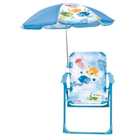 Mobili da giardino - FUN HOUSE - Sedia Ma Petite Carapace Tortue H.53 x L.38,5 x P.37,5 cm con parasole 65 cm - Per i bambini!