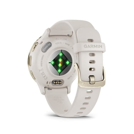 Smartwatch GPS GARMIN Venu 3S, 30,4 mm (1,2), acciaio color oro chiaro, cassa avorio e cinturino in silicone avorio