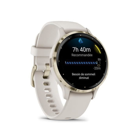 Smartwatch GPS GARMIN Venu 3S, 30,4 mm (1,2), acciaio color oro chiaro, cassa avorio e cinturino in silicone avorio