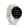 Smartwatch GPS GARMIN Venu 3S, 30,4 mm (1,2), acciaio color oro chiaro, cassa avorio e cinturino in silicone avorio