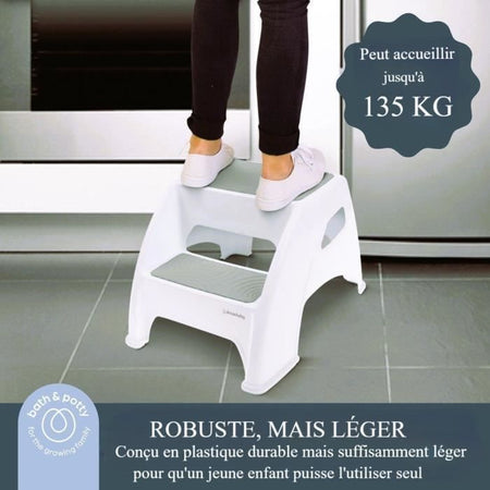 Scaletta - DREAMBABY - Bambino & Me 2 Up - Antiscivolo e strutturato - Fino a 145 kg per piccoli e adulti - Grigio