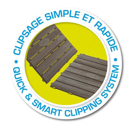 Smoby - Set 6 piastrelle - Pavimentazione Casa - 45x45cm - Effetto materico legno - Anti UV - 100% plastica riciclata e riciclabile