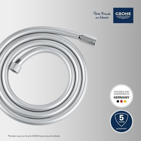 Flessibile doccia - GROHE VitalioFlex 27506001 - 1,75 m - Antipiega - Antitorsione - Attacco universale - Superficie liscia - Cromo
