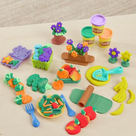 Play-Doh My Little Garden, Scatola di pasta modellabile per coltivare fiori e frutti con accessori, dai 3 anni in su