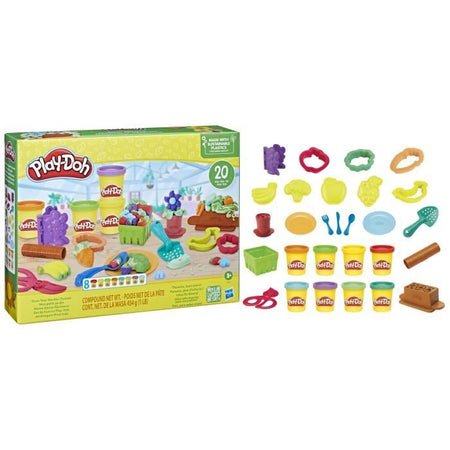 Play-Doh My Little Garden, Scatola di pasta modellabile per coltivare fiori e frutti con accessori, dai 3 anni in su