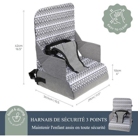 Rialzo per bambini - DREAMBABY - ON-THE-GO - Portatile con vani portaoggetti - Leggero, compatto e facile da trasportare