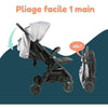 Bambisol - DS209 GRIGIO NERO - Passeggino doppio affiancato Per gemelli dalla nascita, chiusura ultracompatta Nero Grigio