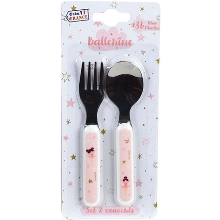 Set stoviglie ballerina - FUN HOUSE - 006364 - Vetro, piatto fondo, piatto piano, posate, bottiglia e scatola snack