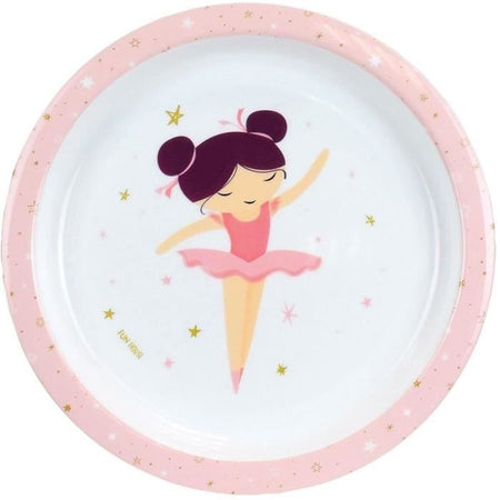 Set stoviglie ballerina - FUN HOUSE - 006364 - Vetro, piatto fondo, piatto piano, posate, bottiglia e scatola snack