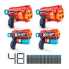 Pack Blasters - ZURU - Combo Pack 2 Kickback + 2 Reflex 6 - Potenti blaster con tiro da 27 metri e canna rotante