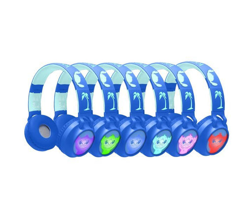Cuffie pieghevoli Bluetooth e leggere con cavo con design 3D dell'universo Stitch con limitazione del volume