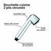 Soffione doccia - ROUSSEAU - Cromato - ABS - 2 getti - Anticalcare