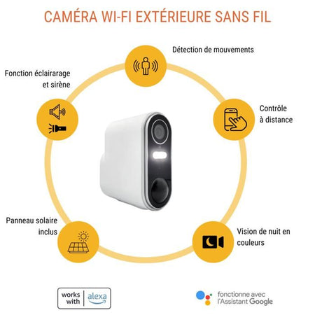 Telecamera di sorveglianza wireless da esterno con pannello solare Konyks Camini Air 2 Solar