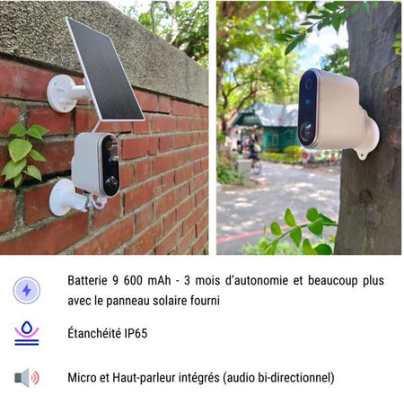 Telecamera di sorveglianza wireless da esterno con pannello solare Konyks Camini Air 2 Solar