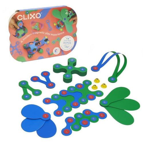 Set di costruzioni magnetiche - GIPSY TOYS - Crew Pack CLIXO - 30 pezzi - Flessibile - Durevole
