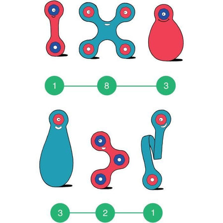 Set di costruzioni magnetiche - GIPSY TOYS - Itsy CLIXO - 18 pezzi - Multicolore - Dai 4 anni