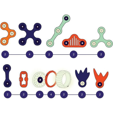 Set di costruzioni magnetiche - GIPSY TOYS - MARS ROVERS - 30 pezzi - Si illumina al buio - Dai 6 anni in su