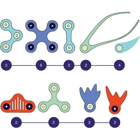 Gioco di costruzione magnetico - GIPSY TOYS - CREATURE DELL'OCEANO - 24 pezzi - Si illumina al buio - 9 forme uniche