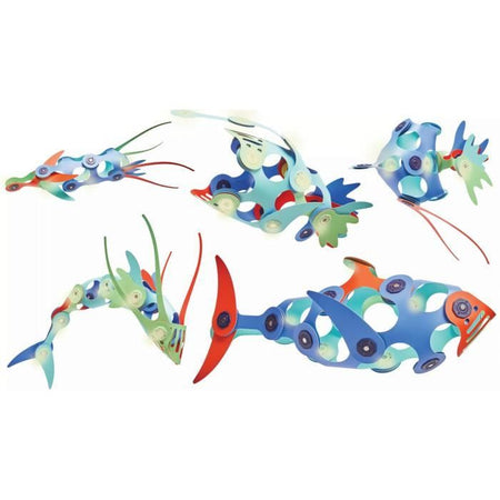 Gioco di costruzione magnetico - GIPSY TOYS - CREATURE DELL'OCEANO - 24 pezzi - Si illumina al buio - 9 forme uniche