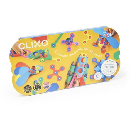Set di costruzioni magnetiche - GIPSY TOYS - Rainbow Pack CLIXO - 42 pezzi - Dai 4 anni - Ecologico