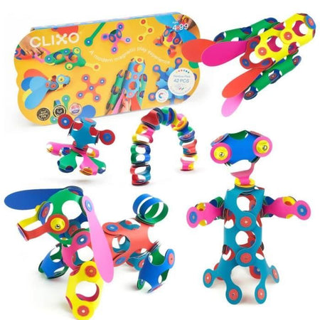 Set di costruzioni magnetiche - GIPSY TOYS - Rainbow Pack CLIXO - 42 pezzi - Dai 4 anni - Ecologico