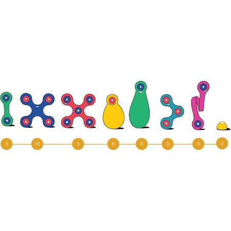 Set di costruzioni magnetiche - GIPSY TOYS - Rainbow Pack CLIXO - 42 pezzi - Dai 4 anni - Ecologico