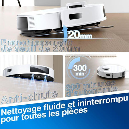 Aspirapolvere robot ECOVACS DEEBOT N20 PLUS, tecnologia PureCyclone con contenitore per la polvere senza materiali di consumo, 8000Pa