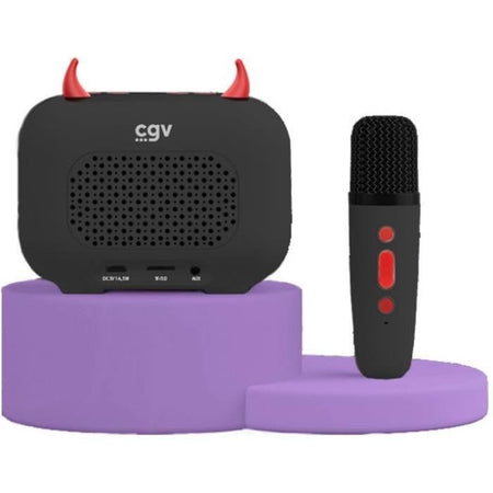 Kit Karaoke / Altoparlante Bluetooth e microfono wireless - Condizioni generali - DIABLO, Effetti vocali magici, Durata batteria 8 ore, Ricarica USB
