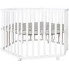 Box per bambini ROBA LITTLE STARS Hegaxonal - Altezza regolabile - Rivestimento imbottito - Ruote frenanti - Legno laccato bianco - Motivo a stelle
